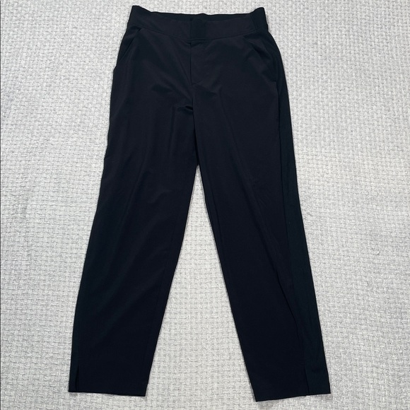 Athleta Womens Brooklyn Ankle Pants Ribbed Side Black Size 6 - Picture 2 of 15